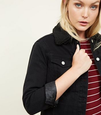 Black Borg Lined Oversized Denim Jacket 
