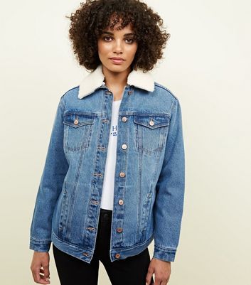 blue borg lined denim jacket