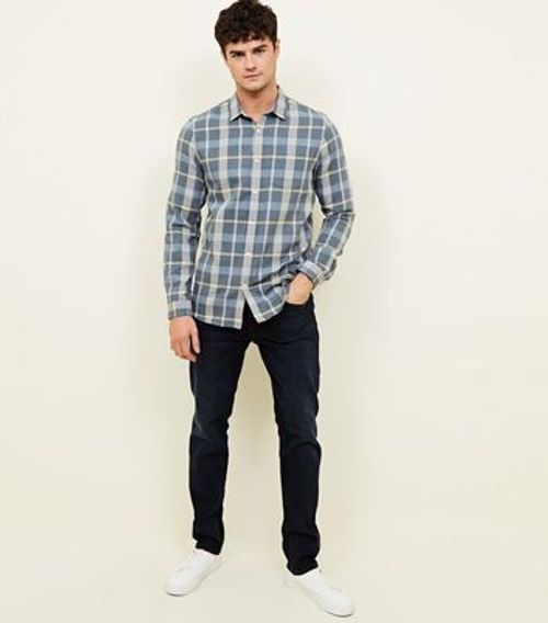 Men's Blue Long Sleeve Check...