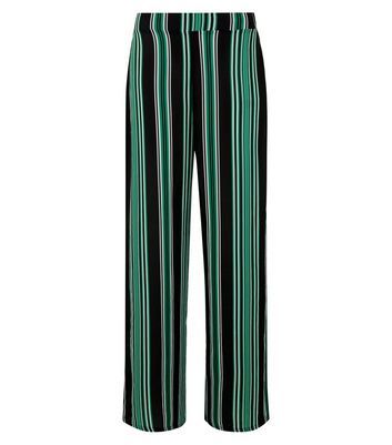 Green Stripe Wide Leg Trousers New Look 