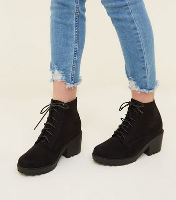 black lace up boots new look