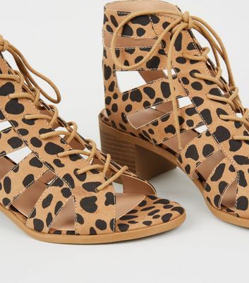 Buy Leopard Signature Leather High Heel Sandals from Next Luxembourg