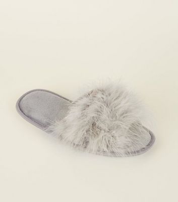 new look fluffy sliders