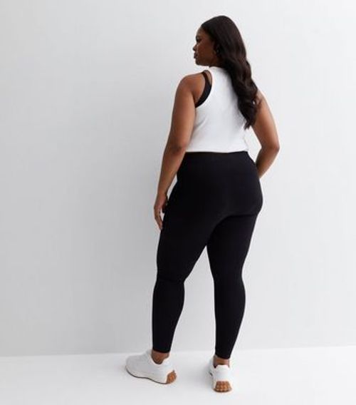 Women's Cotton Stretch Black Leggings - 2 Pack - Full Length