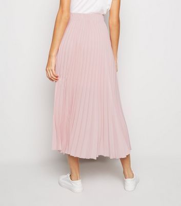 new look pink pleated skirt