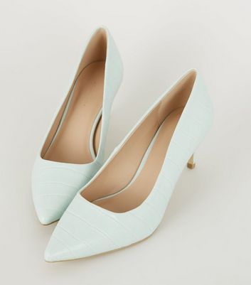 teal kitten heels