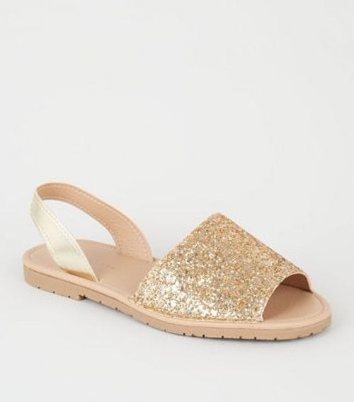 telt Telegraf Mastery Gold Metallic and Glitter Slip On Flat Sandals New Look | Compare | The  Oracle Reading