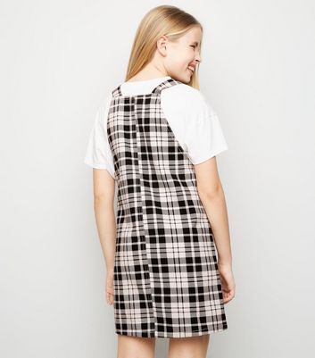 pink checkered pinafore