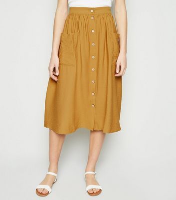 mustard skirt new look