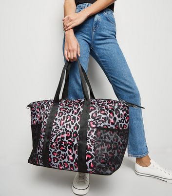 leopard print holdall