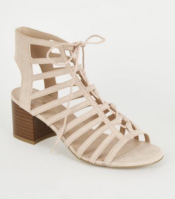 Wide Fit Nude Ghillie Lace Up Sandals New Look Compare The