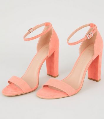 coral block heels