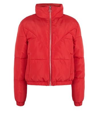 girls red puffer jacket