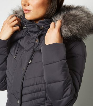 new look grey puffer coat