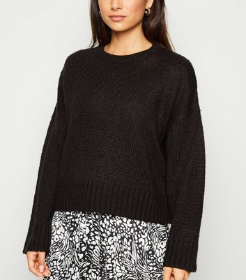 Petite Black Crew Neck Jumper New Look 