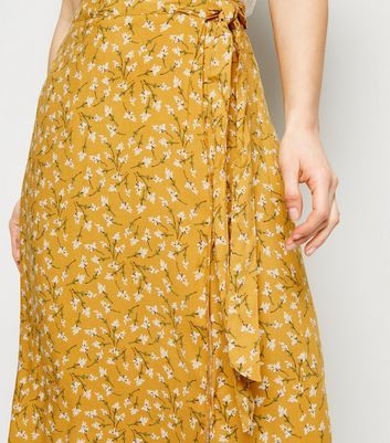 yellow wrap around skirt