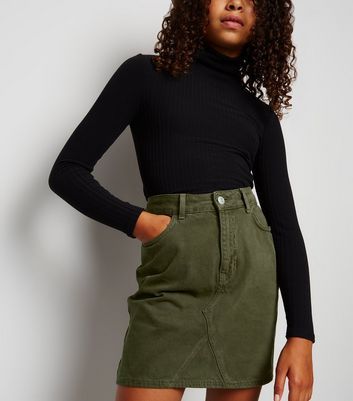 Girls Khaki Denim Skirt New Look 