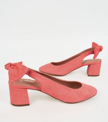 coral slingback shoes