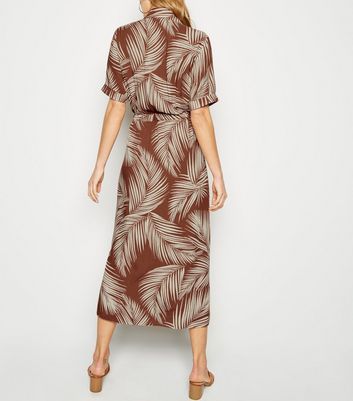 new look palm print dress