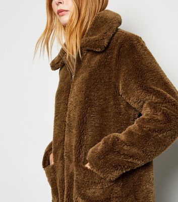 patch pocket teddy coat