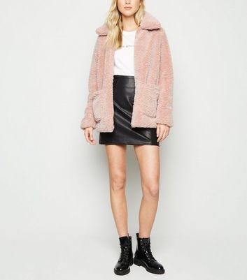 patch pocket teddy coat