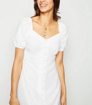 new look white linen dress