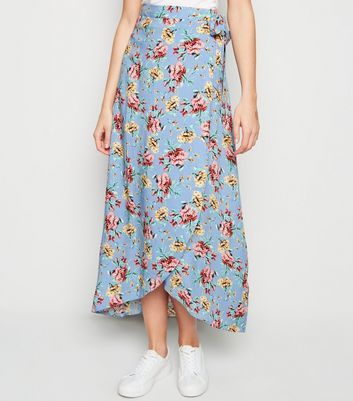 blue floral skirt new look