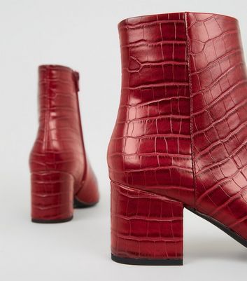 new look red ankle boots