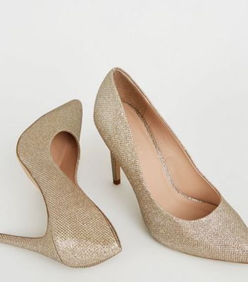 vækst instinkt log Gold Glitter Pointed Stiletto Court Shoes New Look | Compare | Highcross  Shopping Centre Leicester