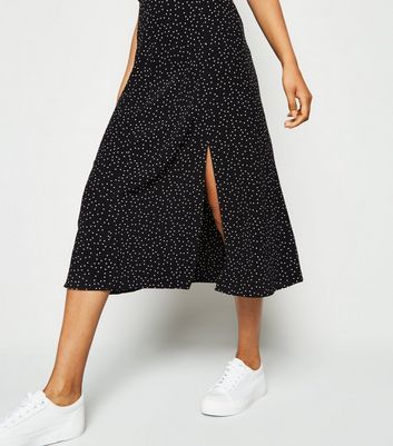 black midi skirt with side split