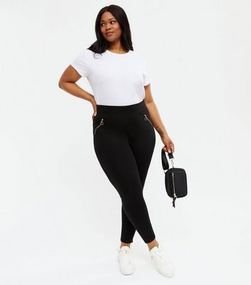 Black Zip Front Disco Leggings New Look Compare Westquay