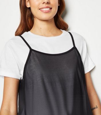 Brave Soul White 2 In 1 Cotton Mesh Top 