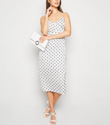 new look white spot dress