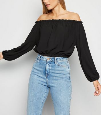 new look black bardot top