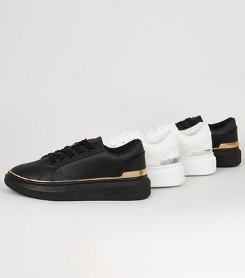 childrens black leather trainers