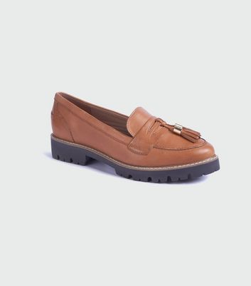 new look tan loafers