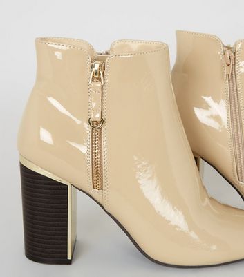 cream boots new look