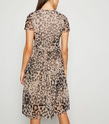 new look leopard print skater dress