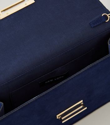 navy blue clutch bag new look