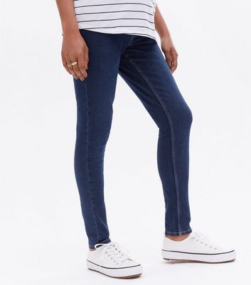 Maternity Indigo Over Bump Lift Shape Emilee Jeggings New Look