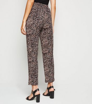 Brown Leopard Print Wide Leg Trousers  New Look