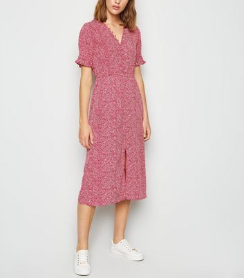 new look button midi dress