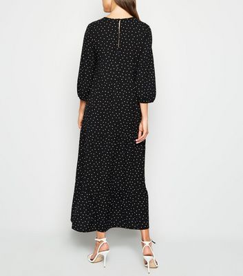 New look tiered midaxi smock dress in polka dot cheap