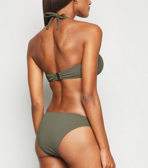 Olive Chevron V Front Bikini...