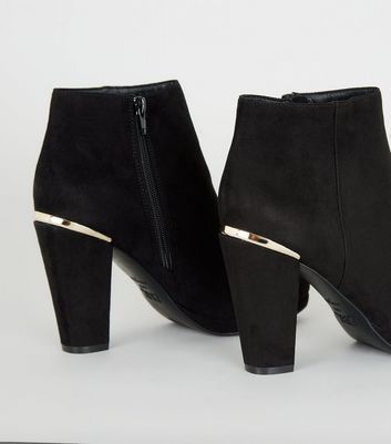 black heeled ankle boots new look