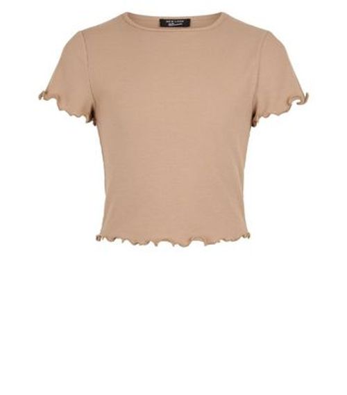 Girls Camel Rib Frill Trim...