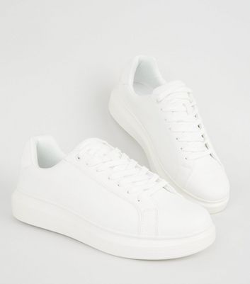 white chunky trainers new look