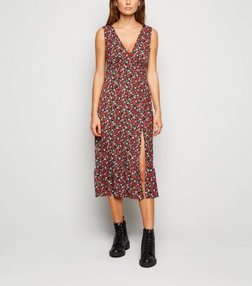 dark floral midi dress urban