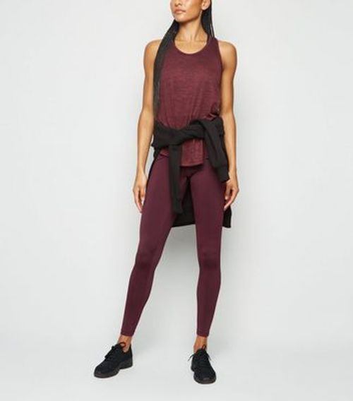 Burgundy High Waist Sports...