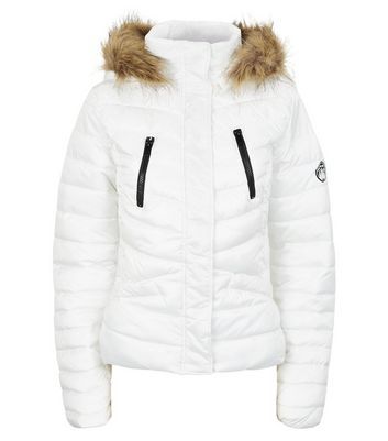 urban bliss stone faux fur trim padded parka coat